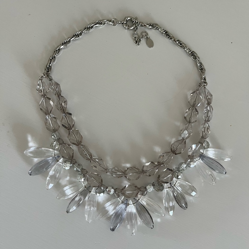 Loft Elegant Acrylic Silver Tone Necklace